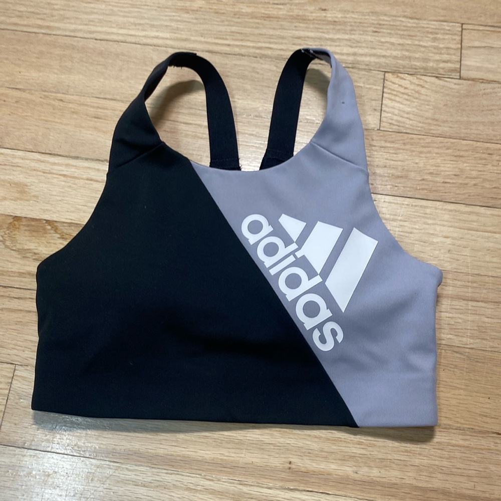 Adidas Ultimate Alphaskin Badge of Sport Bra Women's SZ extra small Black Grey